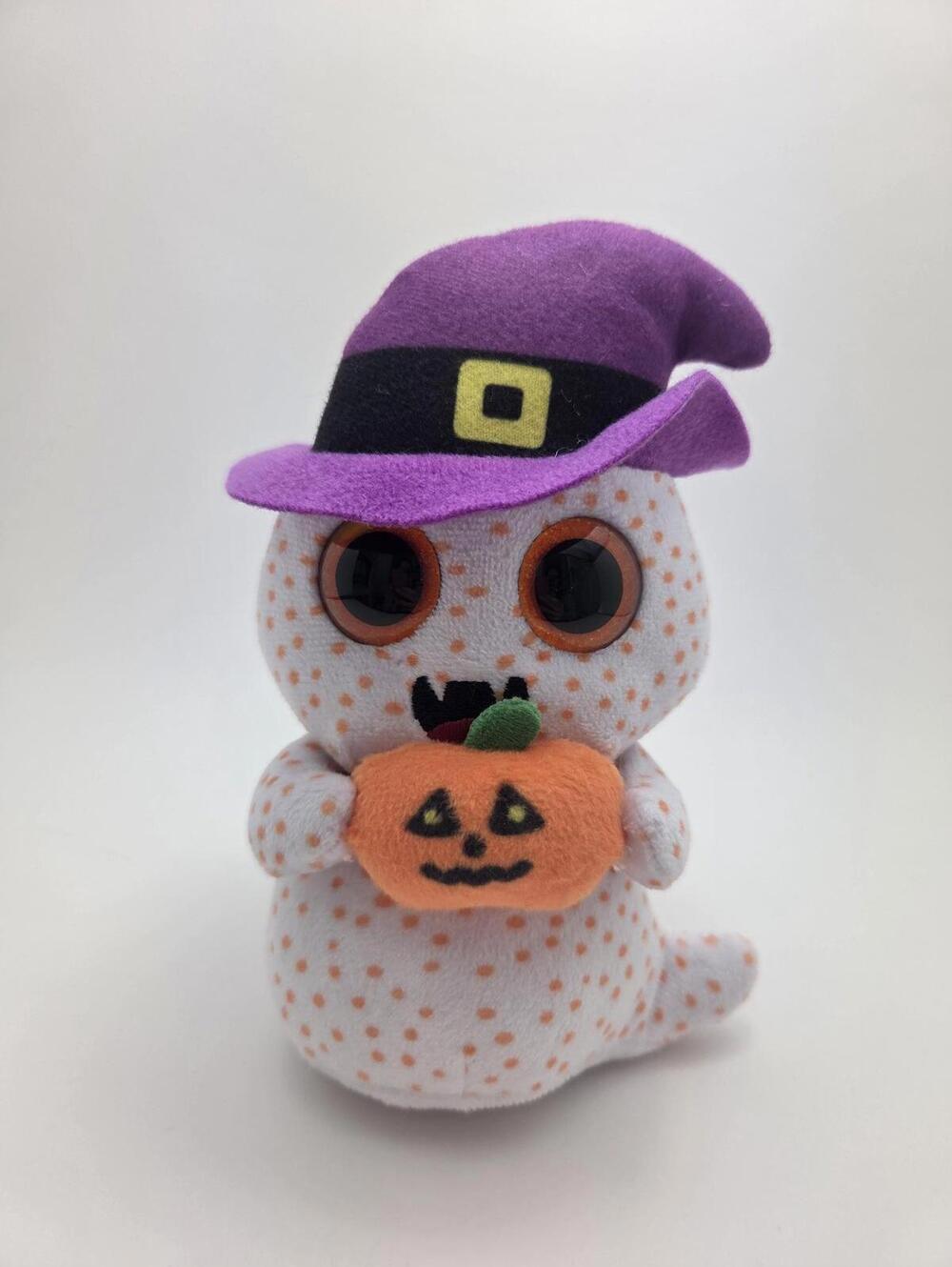 Ty Beanie Boo “Flicker” the Halloween Ghost Holding a Pumpkin NHT (6 inch)